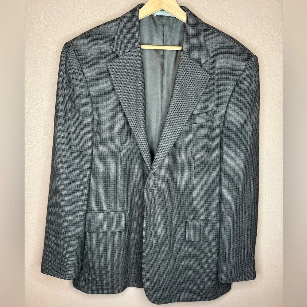 Oscar De La Renta Herringbone Classic Sport Coat Blazer Men's 44R 100% Wool